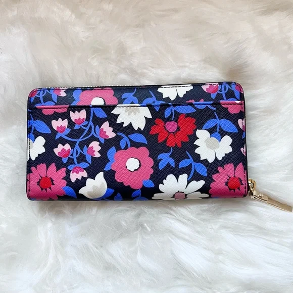 New! Rare KATE SPADE Cameron Street Daisy Lacey Leather Zip Around Wallet - Picture 4 of 7